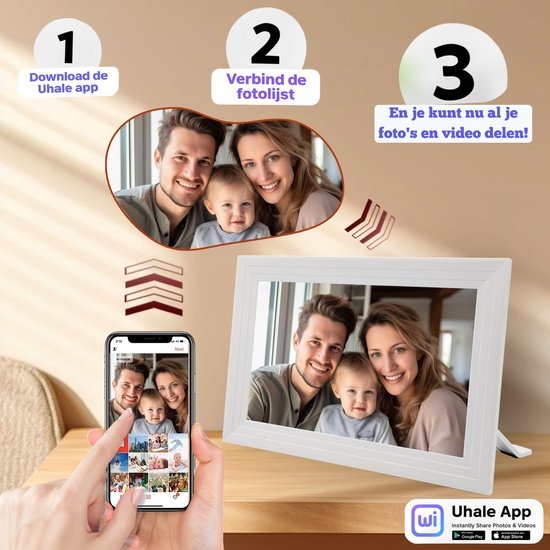 SolutionMarket® digitale Fotolijst 10.1 inch  – Zwart/wit