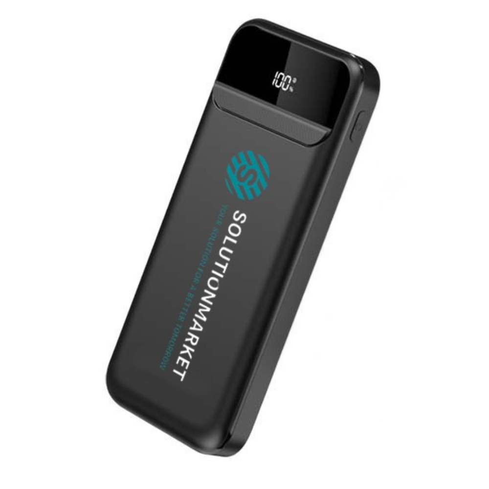 SolutionMarket® Powerbank 10.000 mAh – 22.5W Snellader - USB-A/USB-C - Digitale LED display - Universele Powerbanks Geschikt voor iOS/Android - Zwart